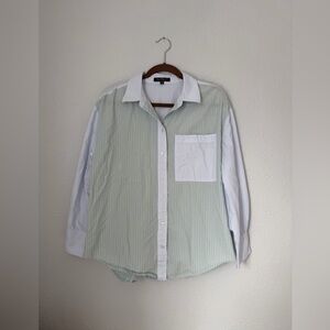 Velvet Heart Striped Blue and Green Button Down